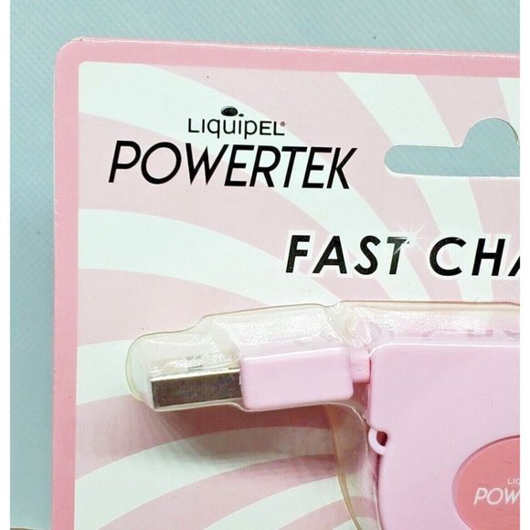 Pink Liquipel Powertek Fast Charge 3 Ft Retractable USB Type-C Cord - Picture 5 of 12